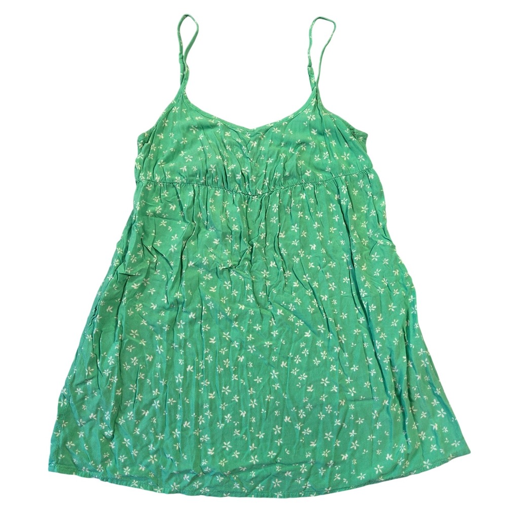 Wild Fable Green‎ Floral Cami Mini Dress XXS Spaghetti Strap Rayon Summer Beach